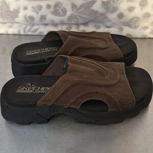 Skechers jam up chunky slide in platform sandals size 9